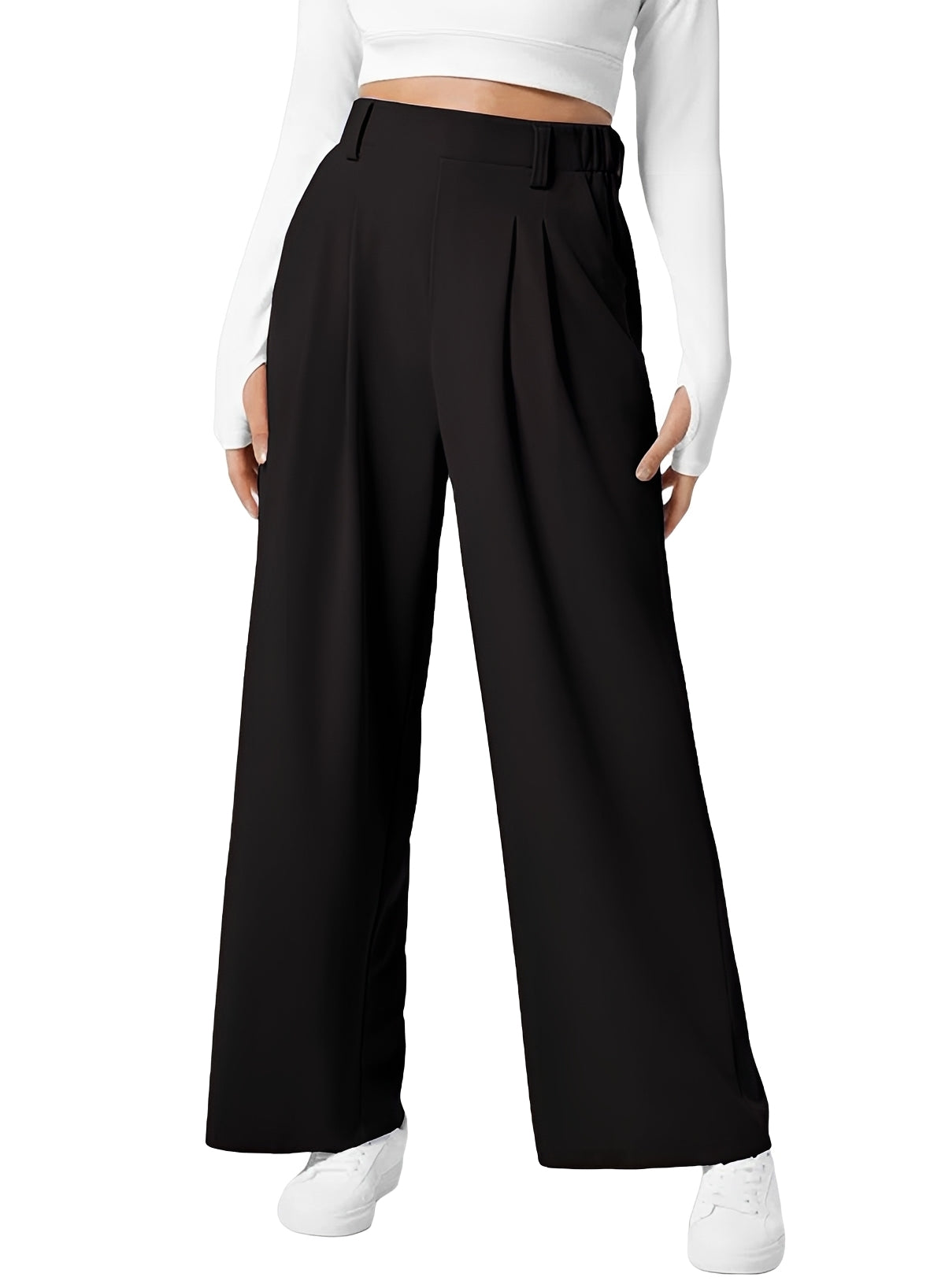 Kyla - High Waist Wide Leg Elastic Trousers