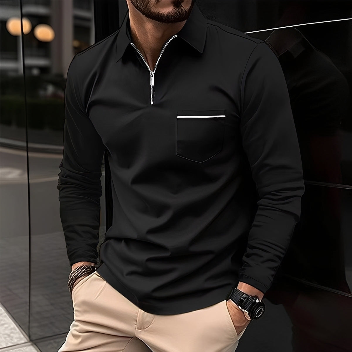 Jackson - Men's Long-Sleeve Polo Shirt - Perfect for Daily Use