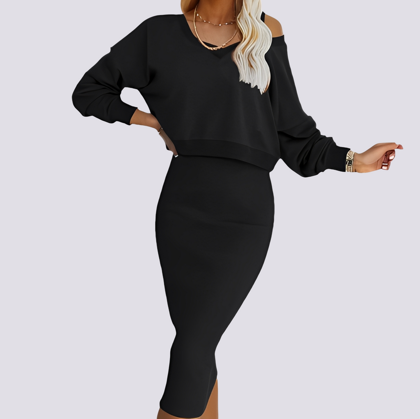 Elsie - Fashionable Two-Piece Dress Set