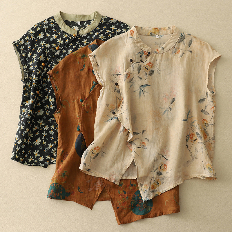 Diana - Sleeveless Floral Blouse