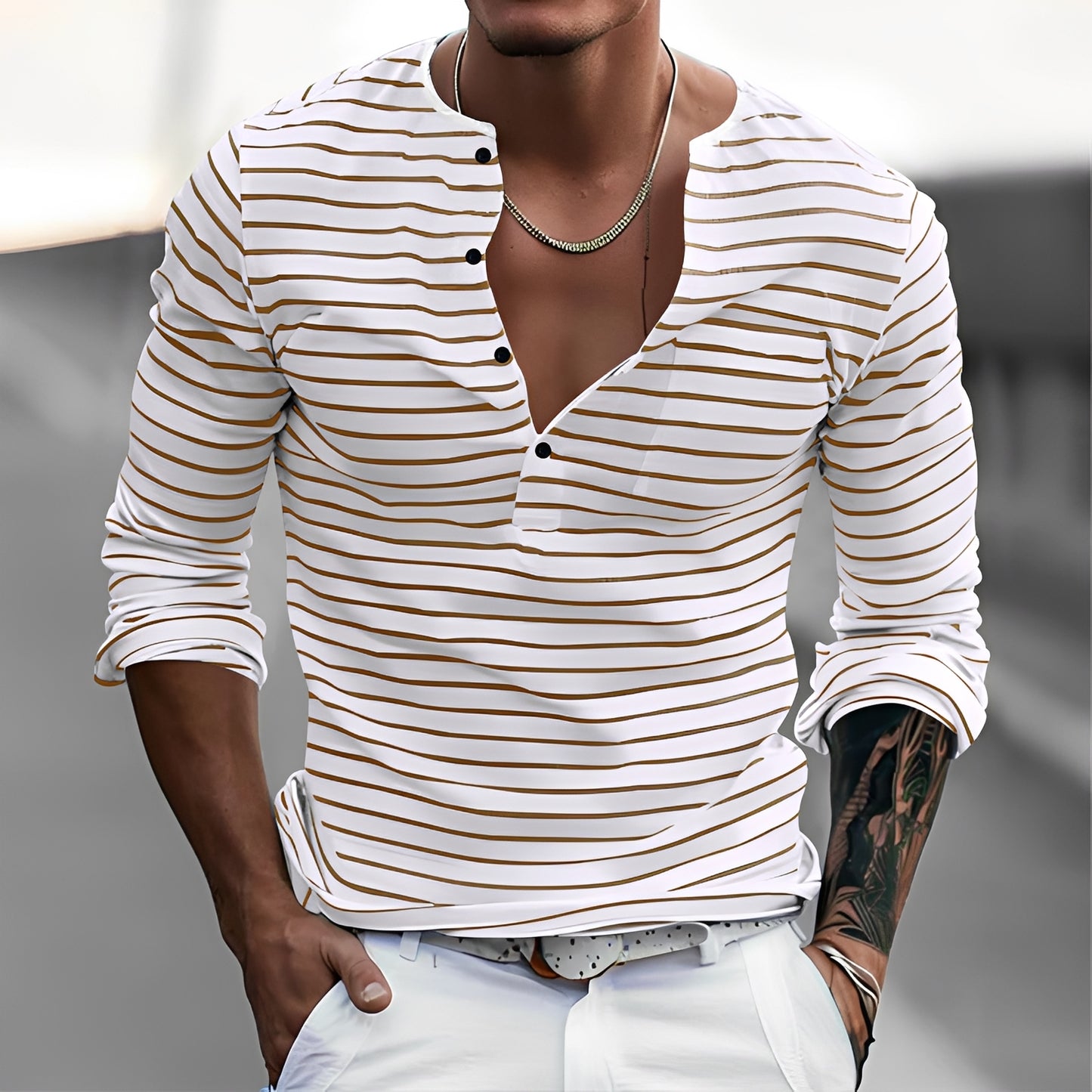 Thomson - Stylish Striped Long Sleeve Shirt