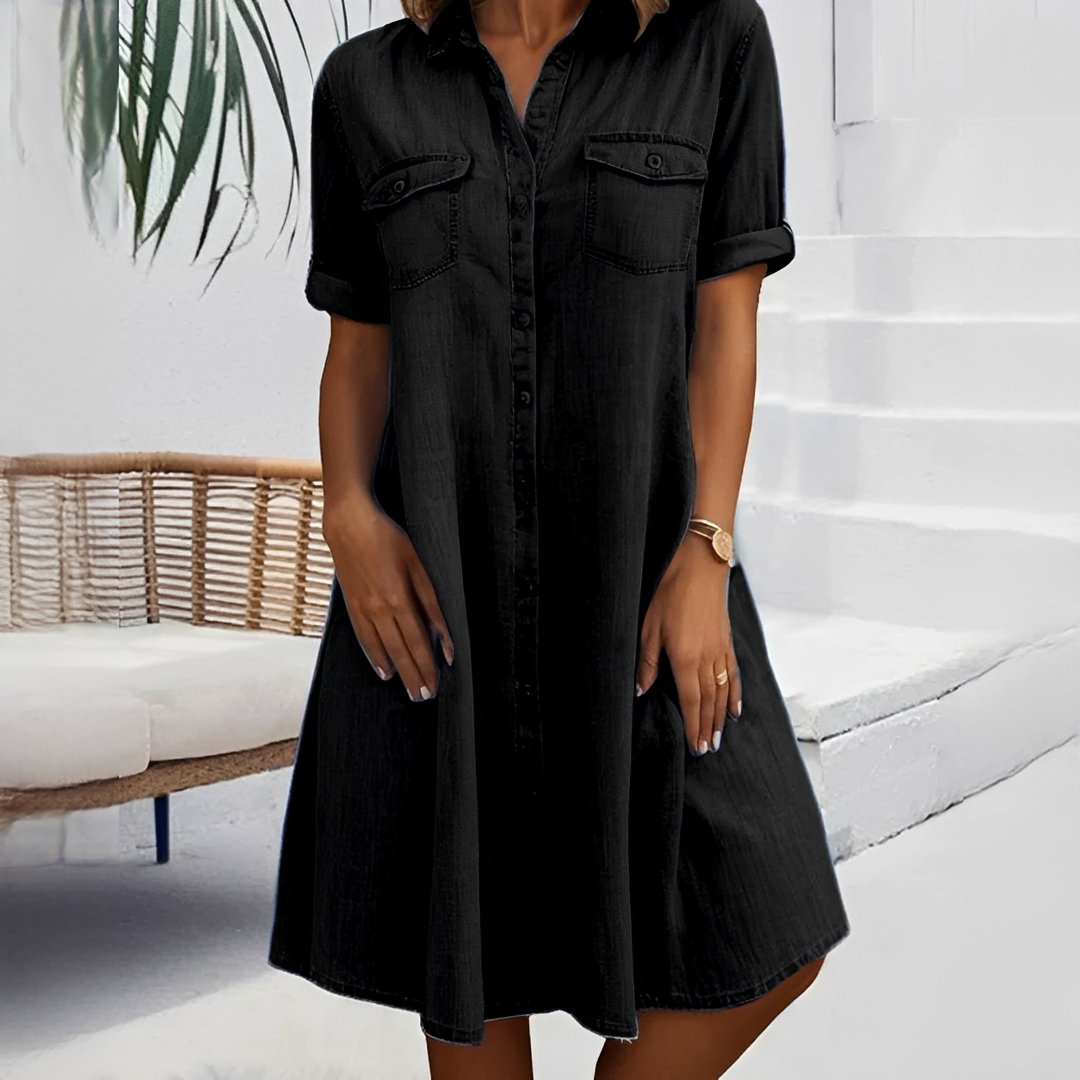 Naomi - Casual Button Front Mini Dress