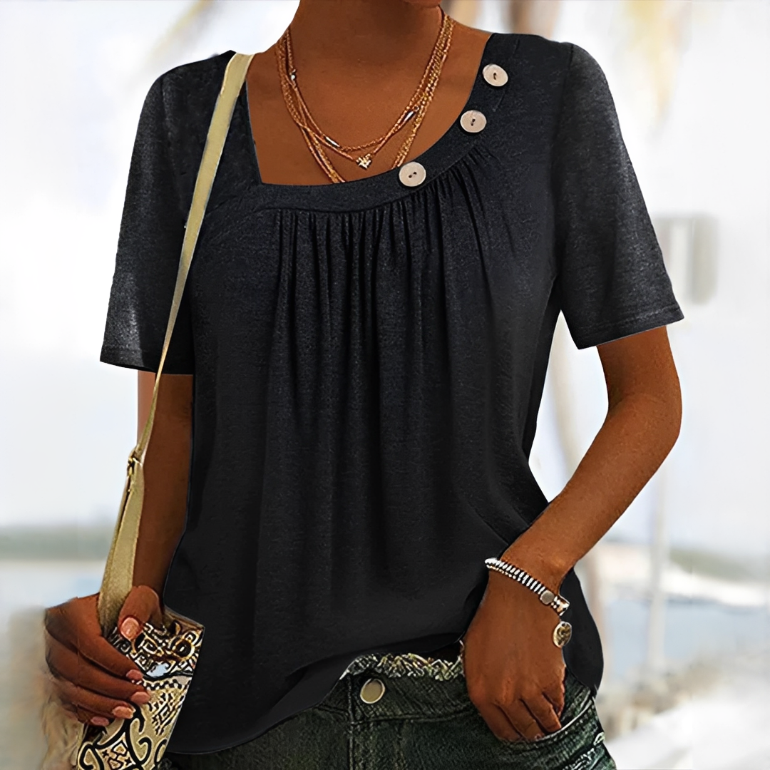 Joanne - Trendy Button-Up Blouse