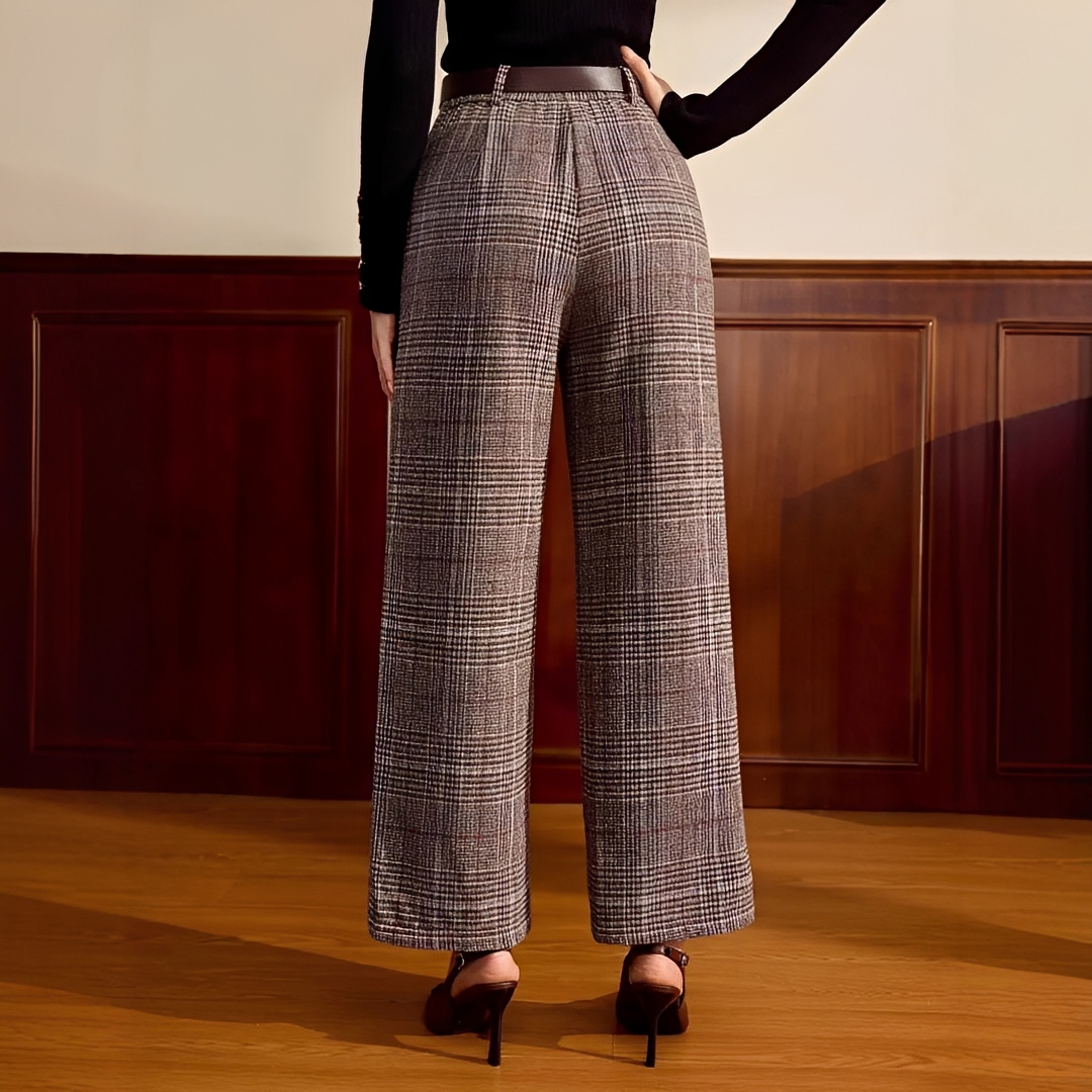 Christabel - Checked High Waisted Pants