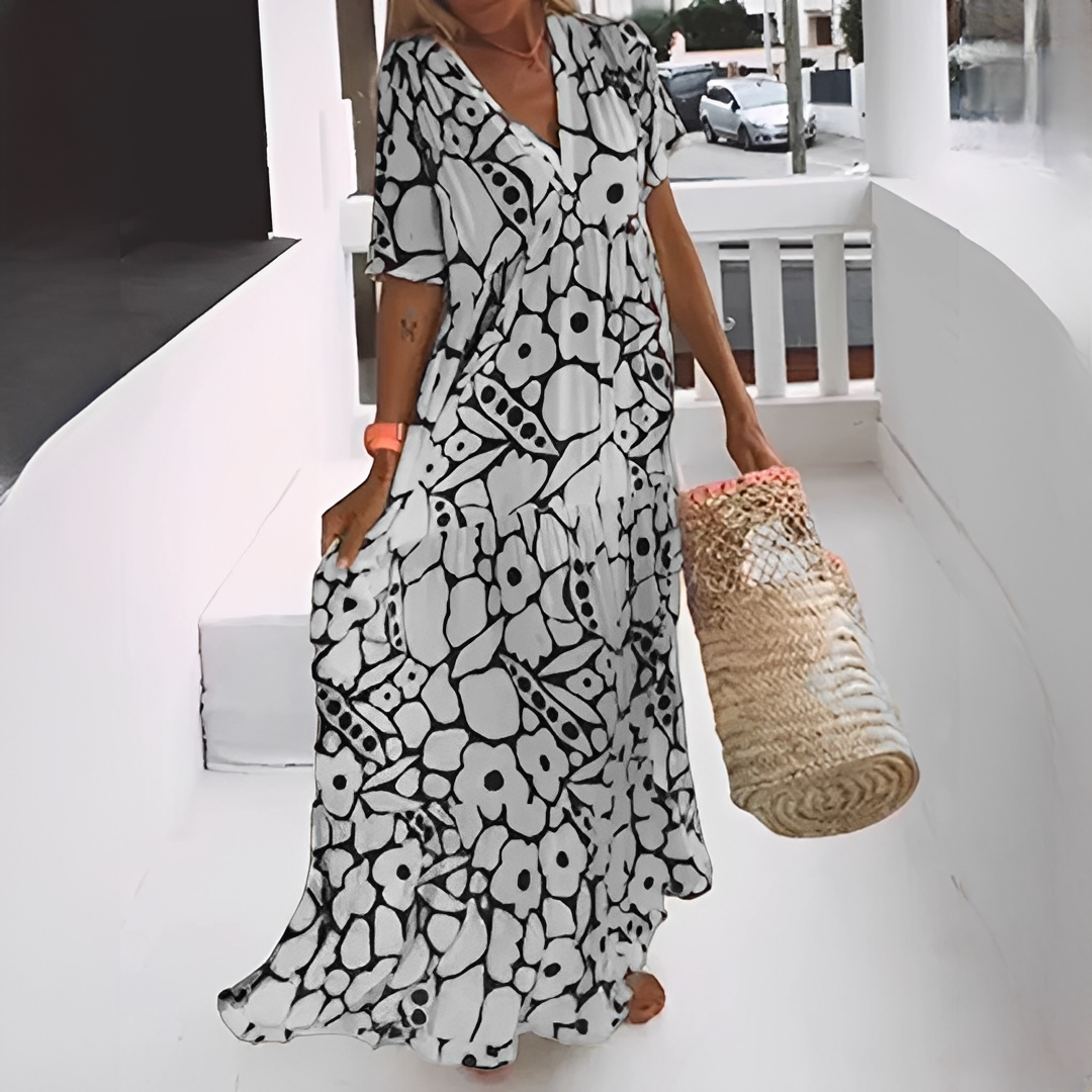 Daphiel - Trendy V-neck Long Dress