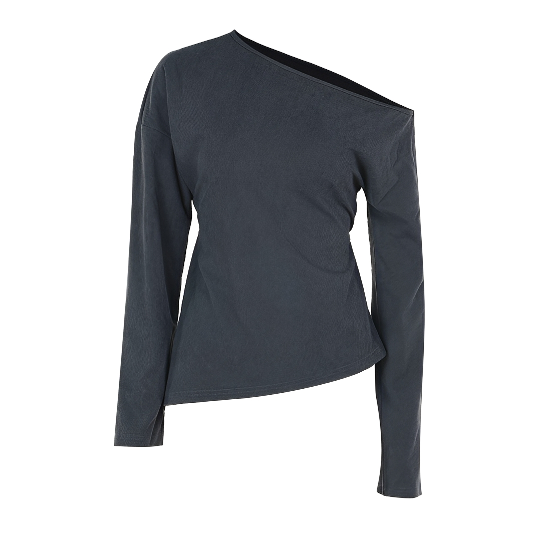 Gellie - Fashion asymmetrical neck top