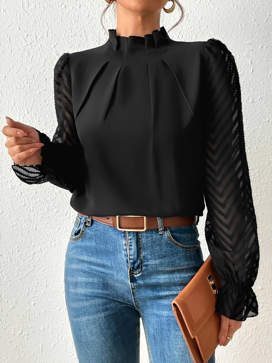 Bella - Long Sleeve Chiffon Top
