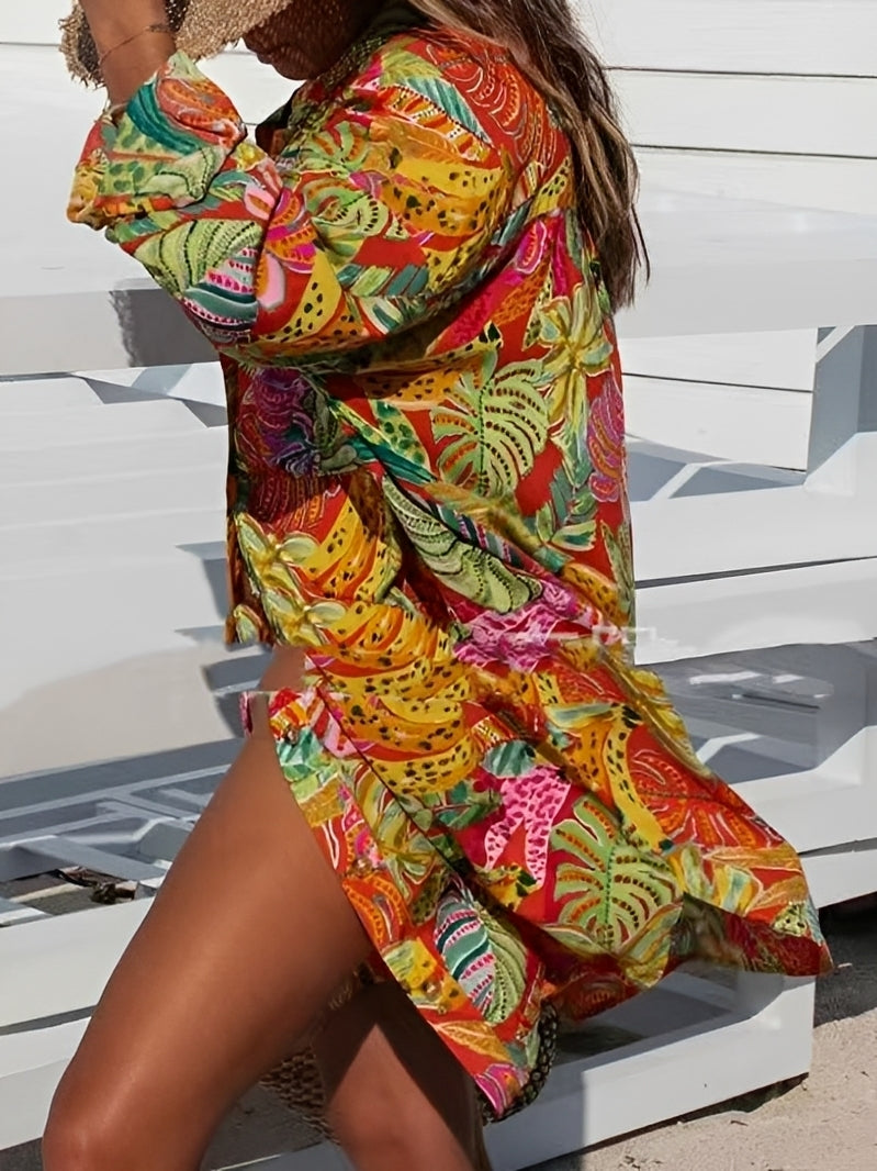 Montes - Floral Button Down Shirt Dress