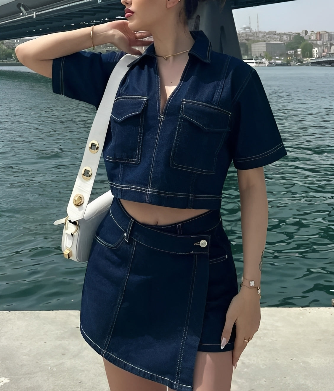 Tilly - Denim Top and Skirt Set