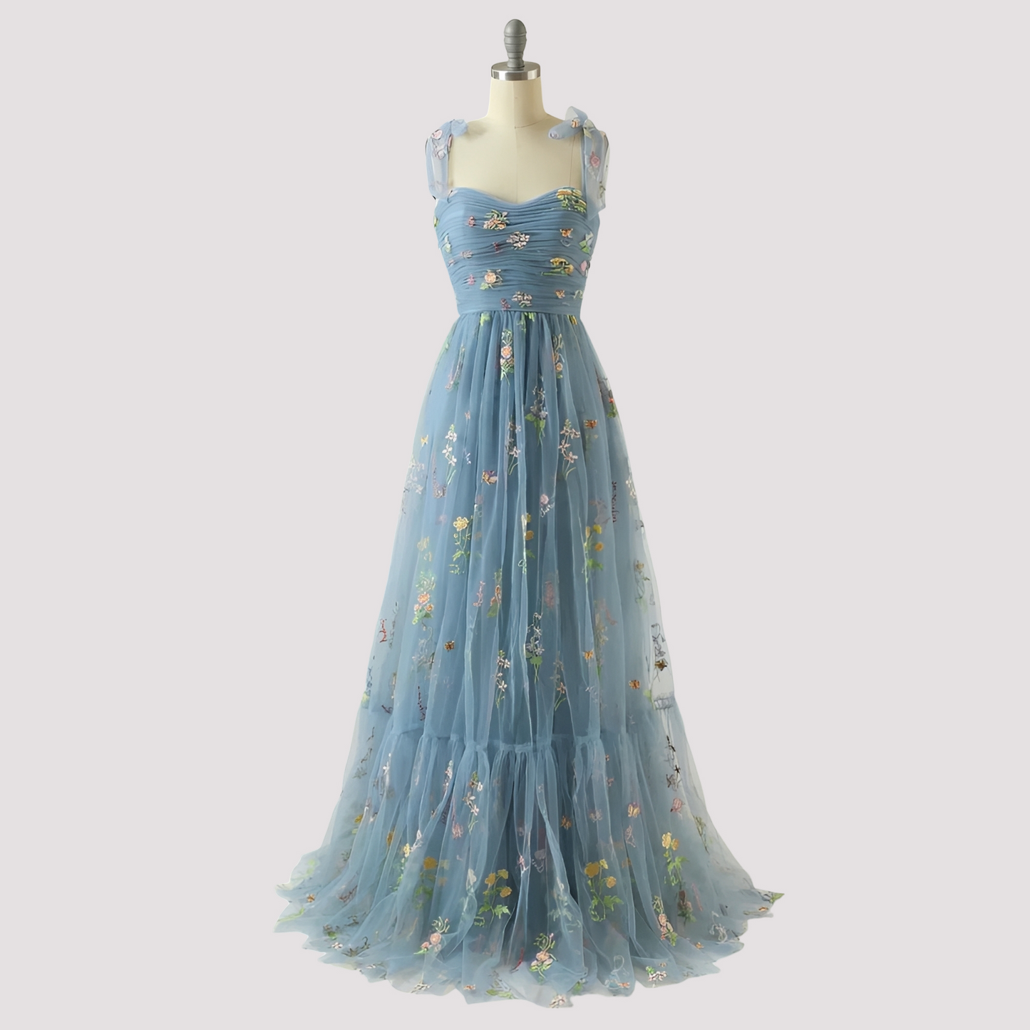 Livia - Elegant Ball Gown with Floral Embroidery