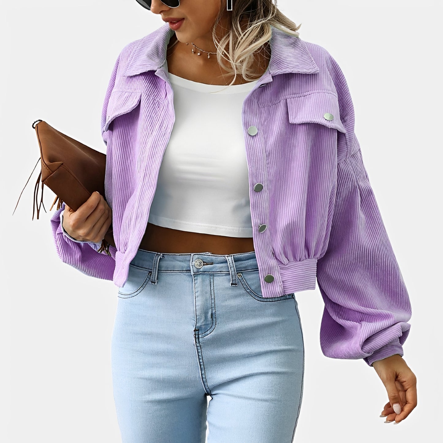 Lilian - Stylish Ribbed Short Coat