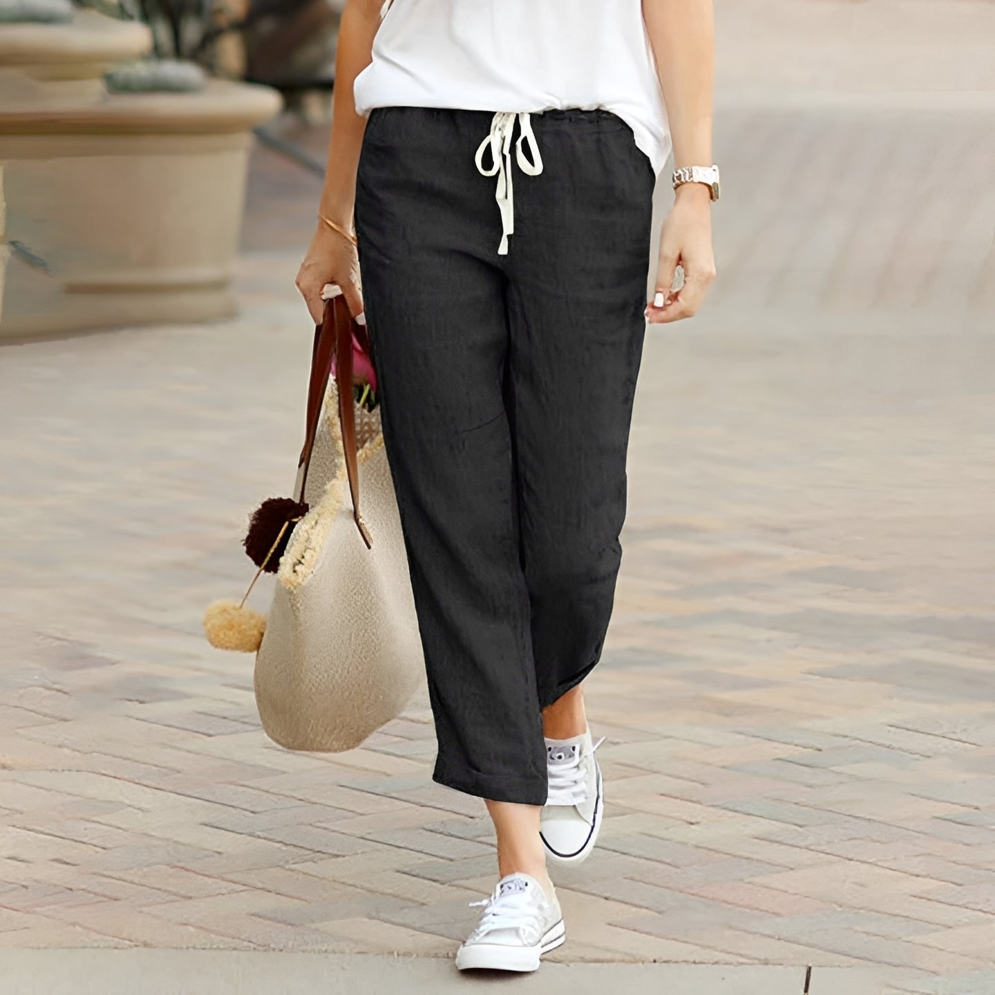 Kaci - Comfy Elastic Waist Pants