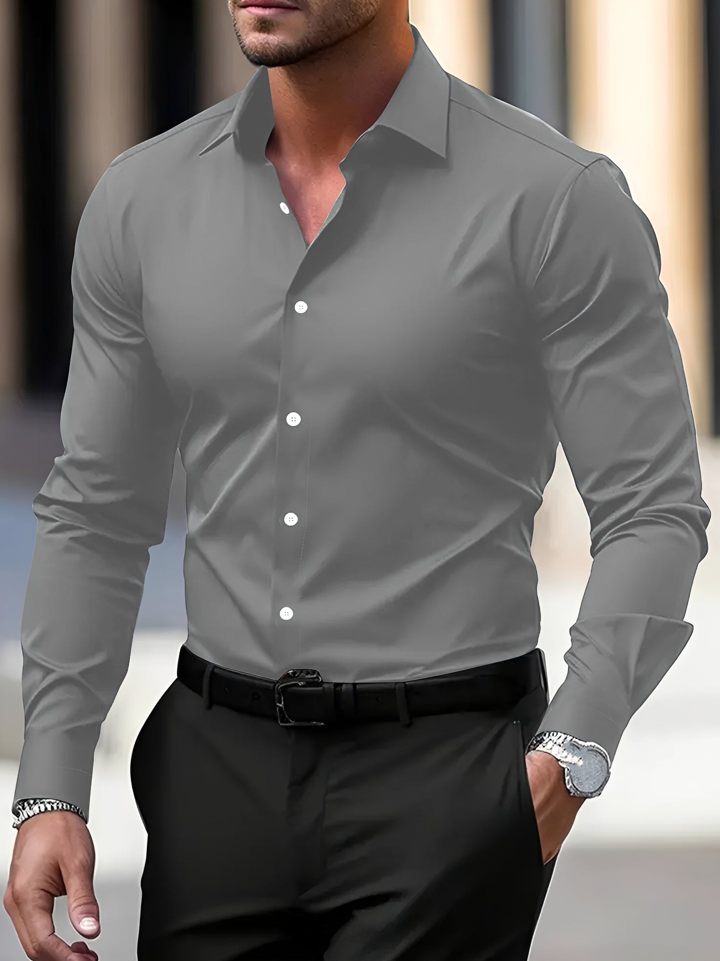 Jeremy – Men's long-sleeve shirt – for both casual and formal use