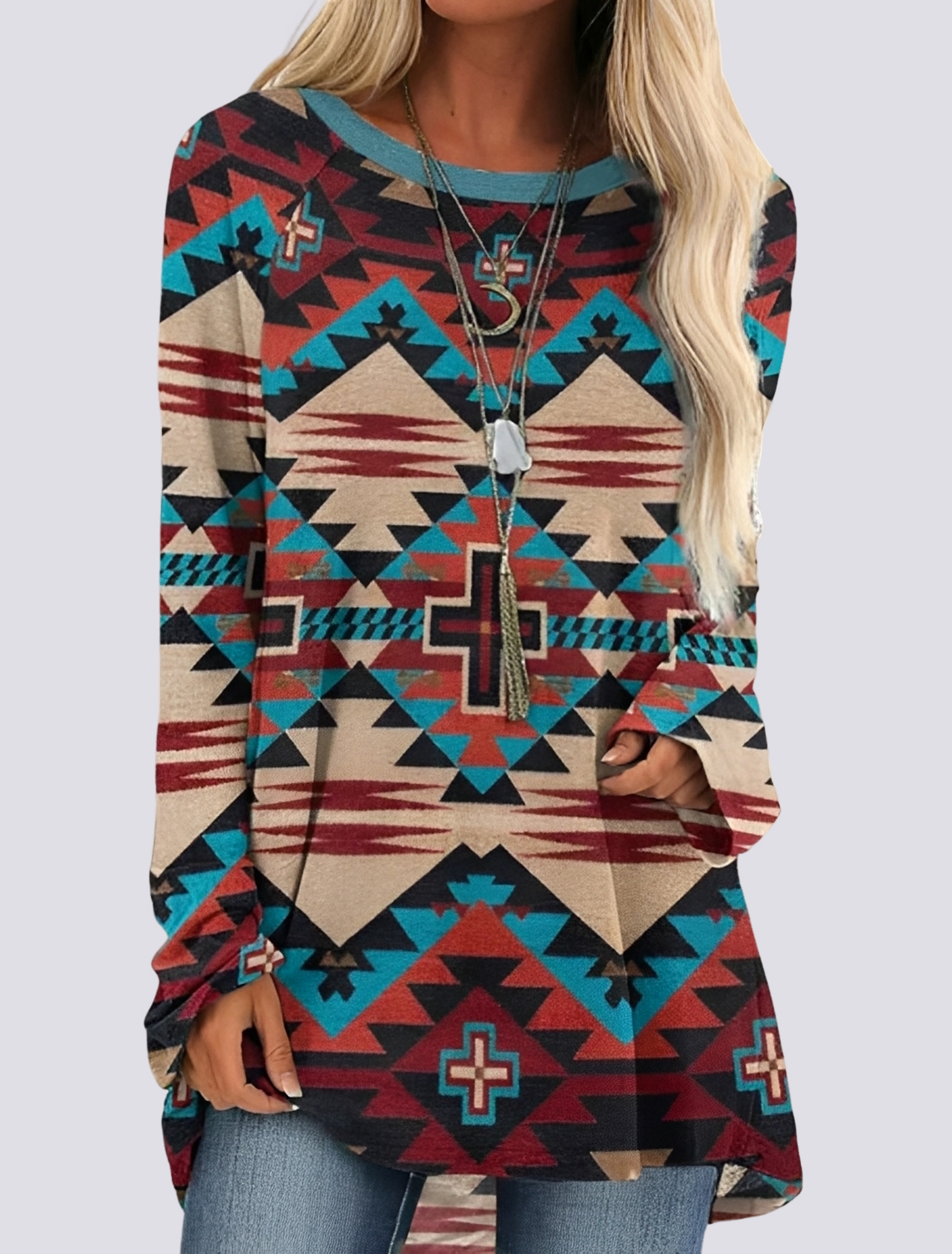 Monica - Trendy Ethnic Shirt Dress