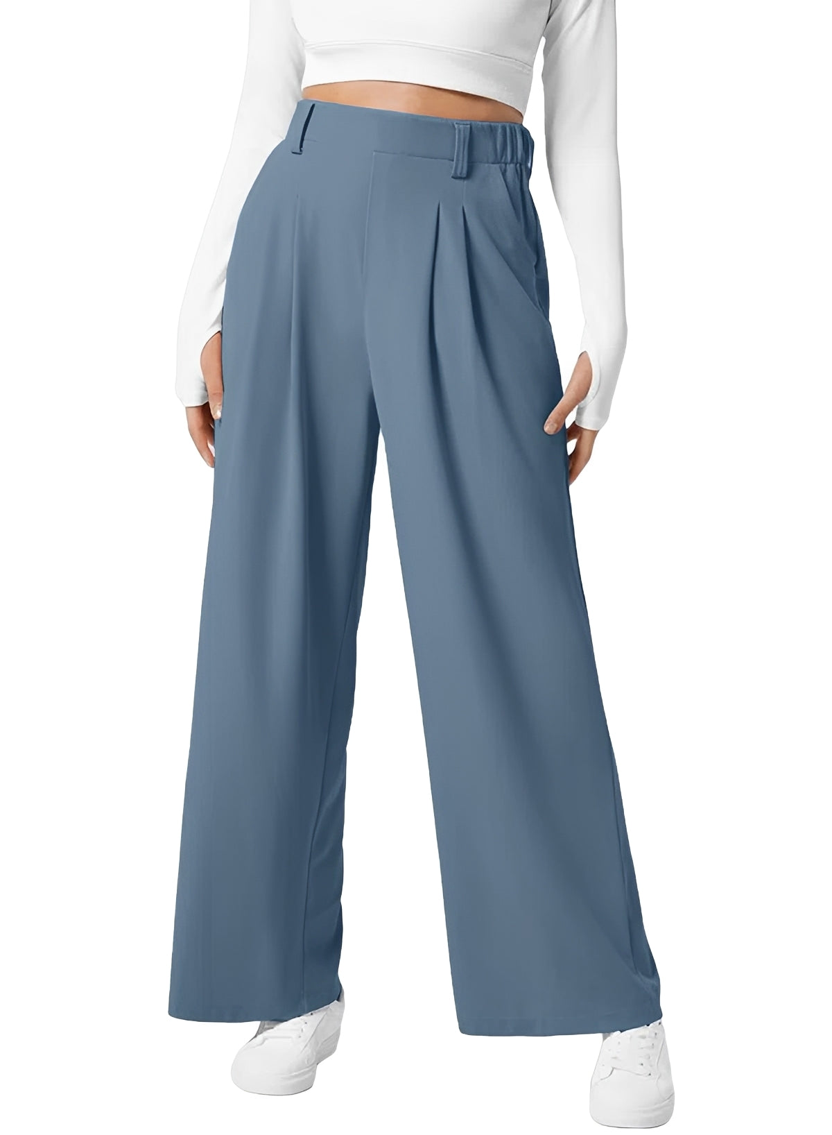 Kyla - High Waist Wide Leg Elastic Trousers