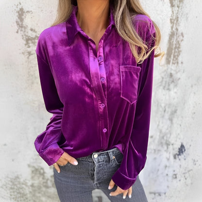 Jessie - Long-sleeved Button-Up Blouse