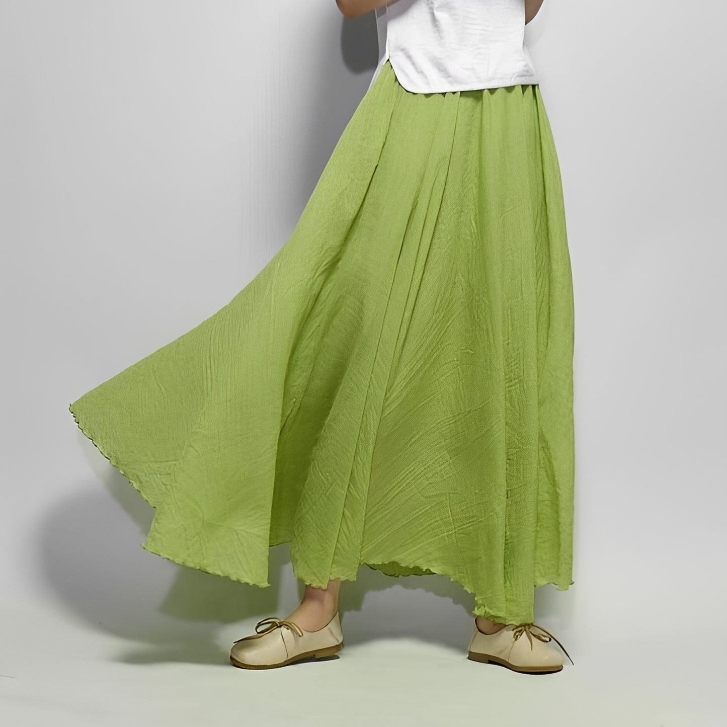 Alina - Flowy Bohemian Maxi Skirt