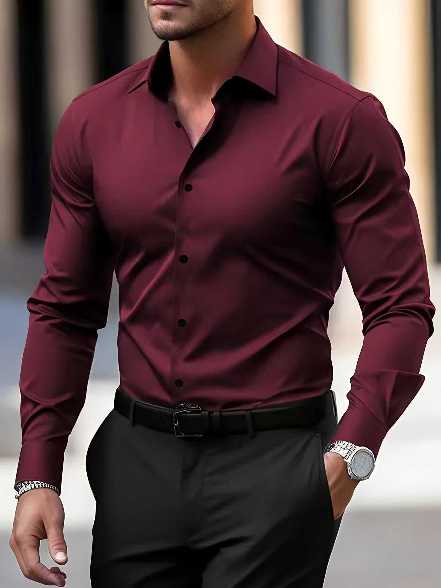 Jeremy – Men's long-sleeve shirt – for both casual and formal use