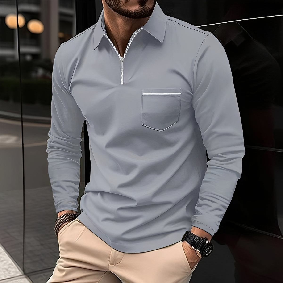 Jackson - Men's Long-Sleeve Polo Shirt - Perfect for Daily Use