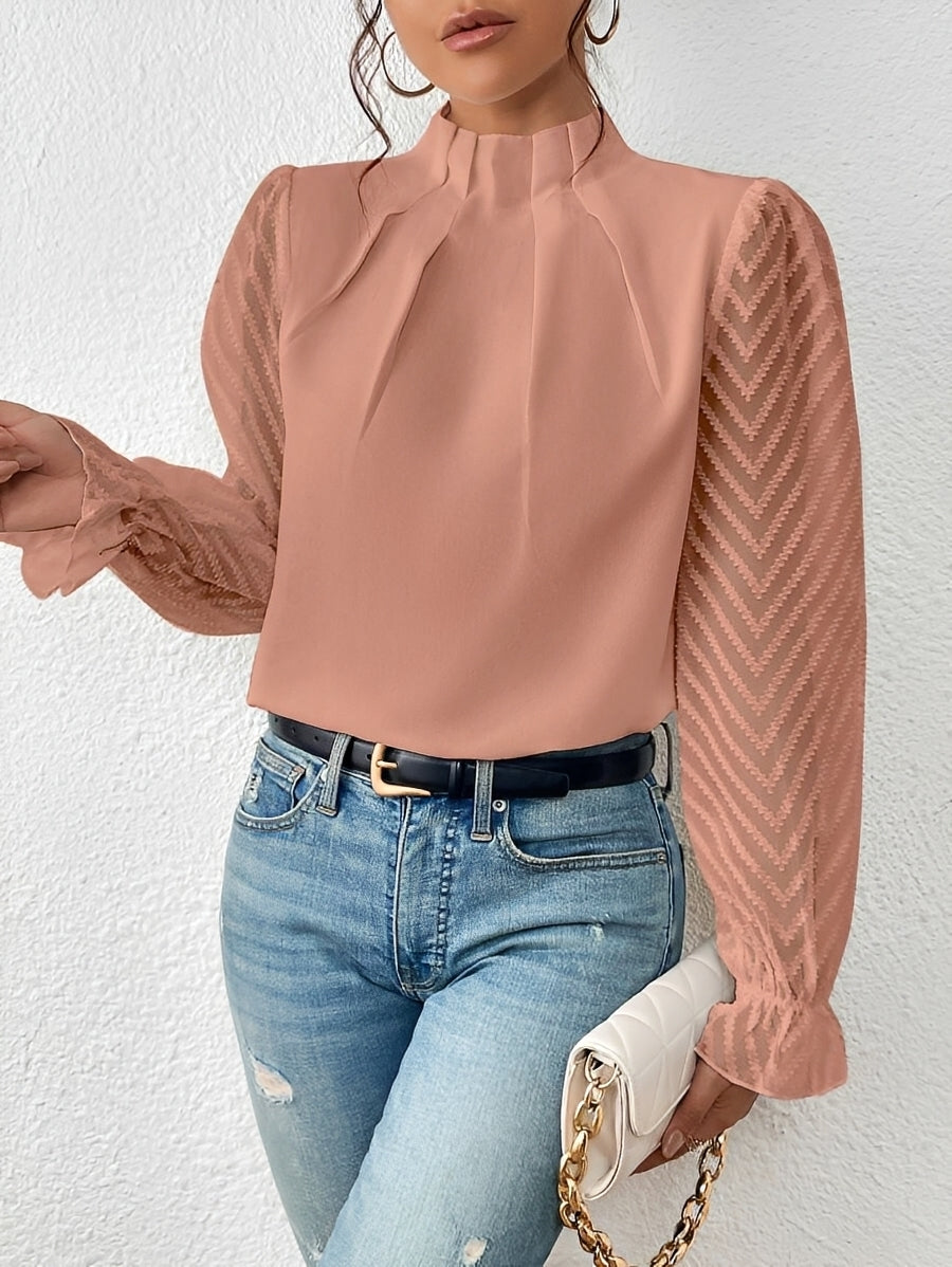 Bella - Long Sleeve Chiffon Top
