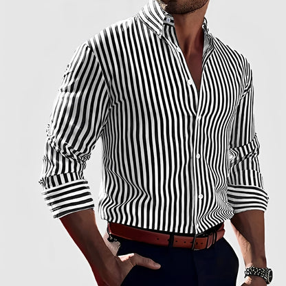 Robbins - Casual Long Sleeved Striped Shirt