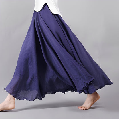 Alina - Flowy Bohemian Maxi Skirt