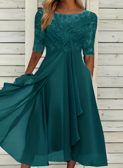 Lena – Women's Midi Dress – Comfortable and Fashionable
