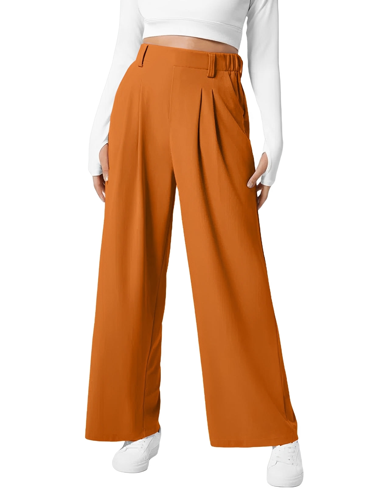 Kyla - High Waist Wide Leg Elastic Trousers