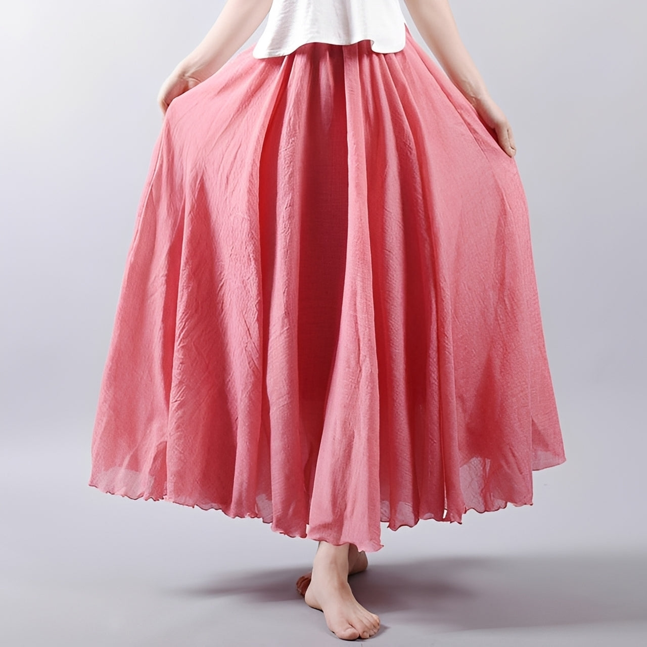 Alina - Flowy Bohemian Maxi Skirt