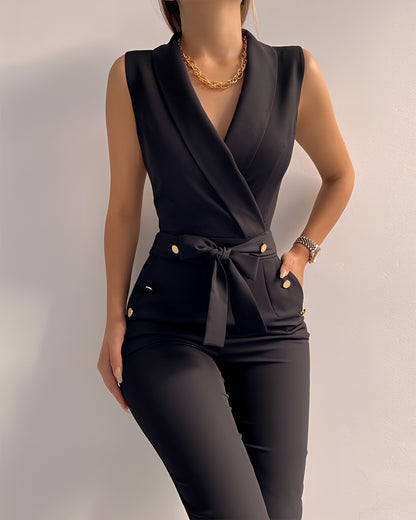 Jannat - Elegant Lapel Jumpsuit