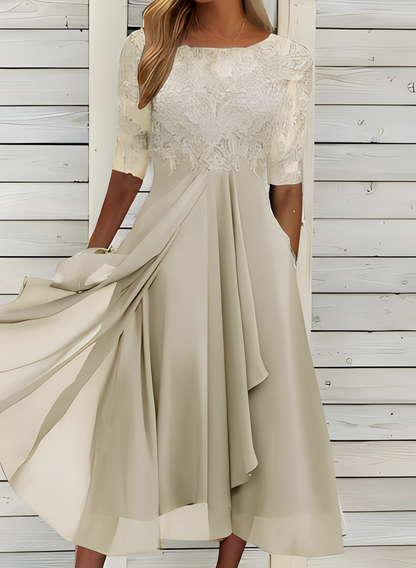 Lena – Women's Midi Dress – Comfortable and Fashionable