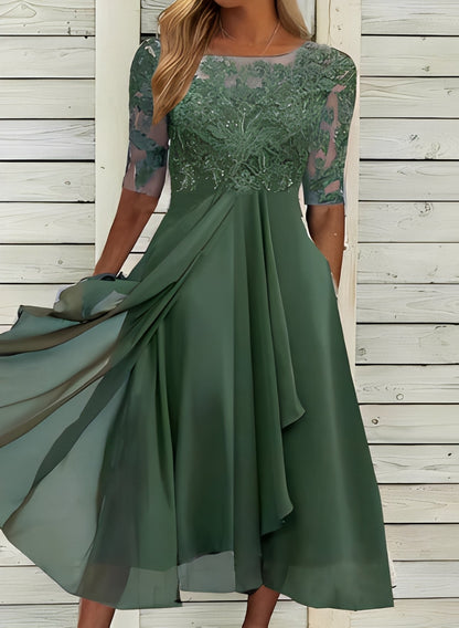 Lena – Women's Midi Dress – Comfortable and Fashionable