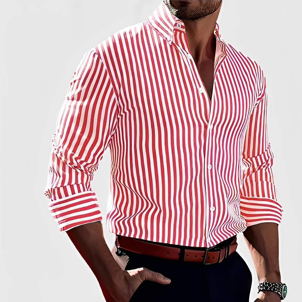 Robbins - Casual Long Sleeved Striped Shirt