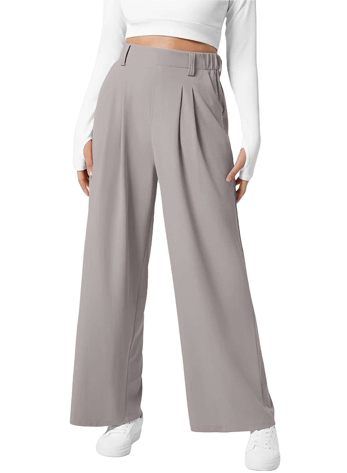 Kyla - High Waist Wide Leg Elastic Trousers