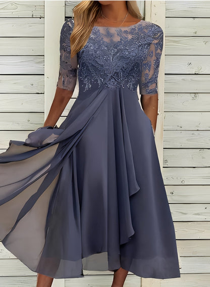Lena – Women's Midi Dress – Comfortable and Fashionable