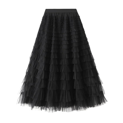 Nastia - Stylish A-line Skirt with Ruffles