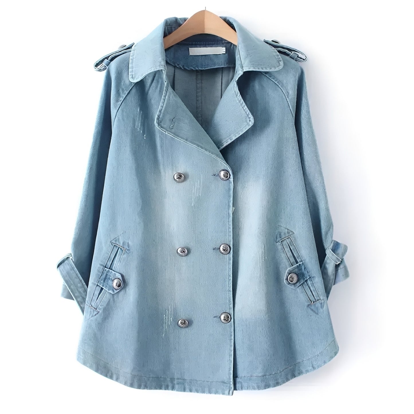 Faye - Stylish Denim Cape Coat