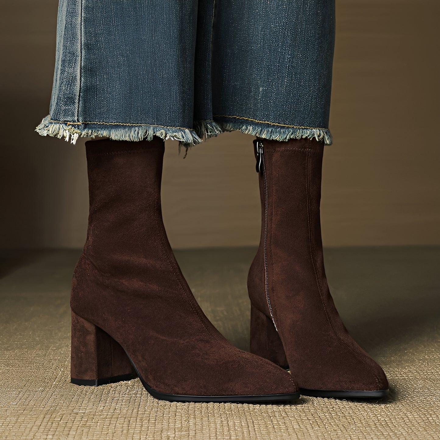 Mikayla - Casual Heel Boots with Zipper