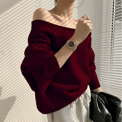 Melchora - Off-Shoulder Asymmetrical Top