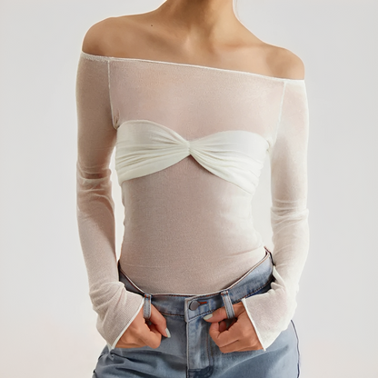 Shanelle - Long Sleeve Off-Shoulder Top
