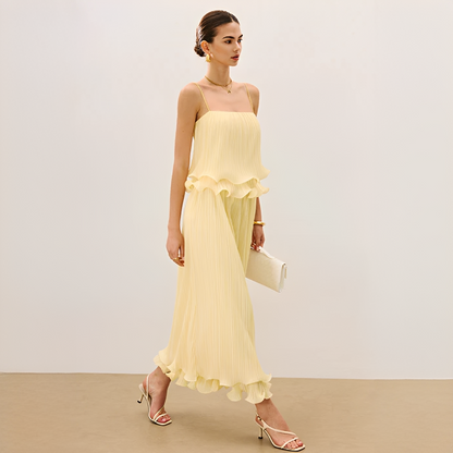 Daphne - Stylish Pleated Skirt Ensemble
