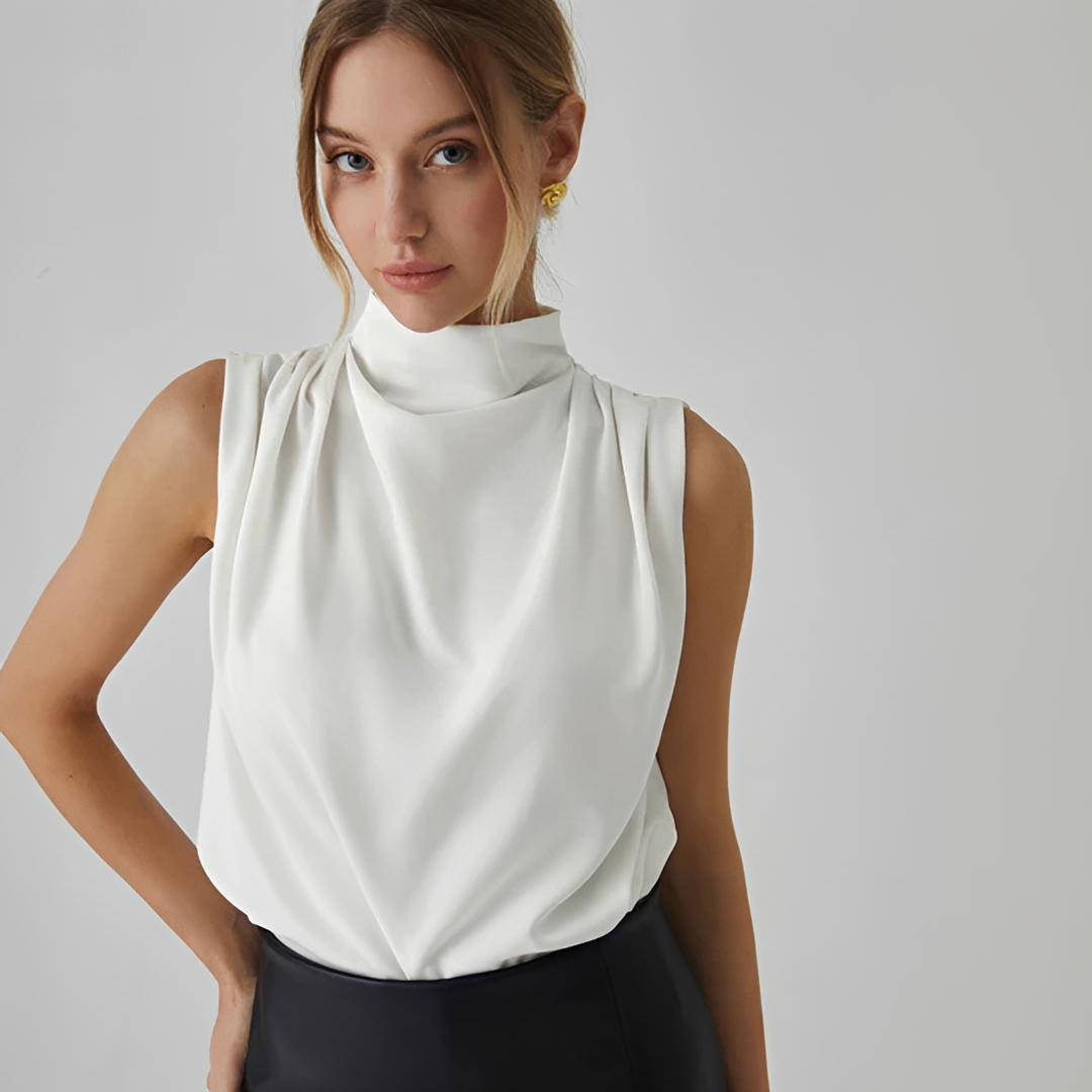 Ailani - Pleated No-Sleeve Blouse