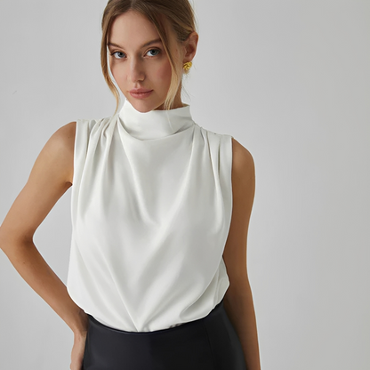 Ailani - Pleated No-Sleeve Blouse