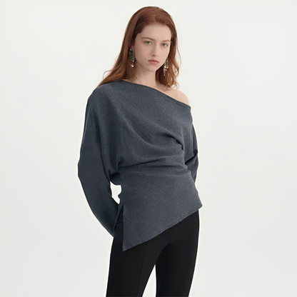 Gellie - Fashion asymmetrical neck top