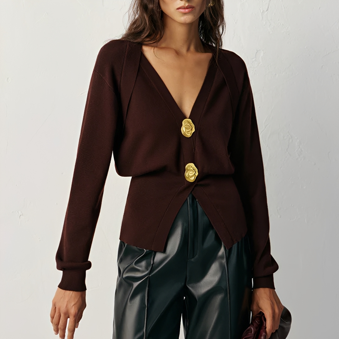 Kisha - Classy V-Neck Cardigan