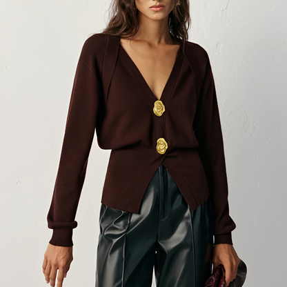 Kisha - Classy V-Neck Cardigan