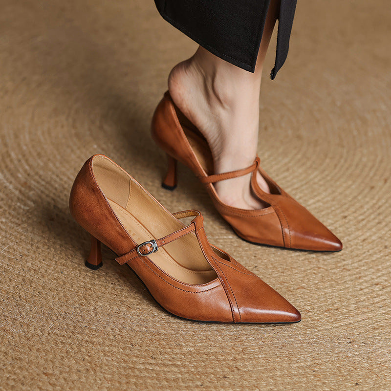 Ellis - Stylish Stiletto Heels with T-Buckle