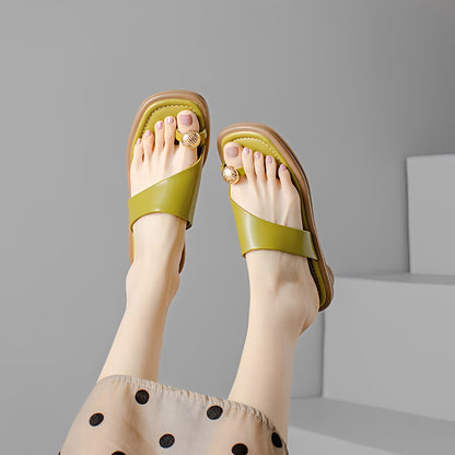 Deanna - Stylish Buckle Toe Slippers