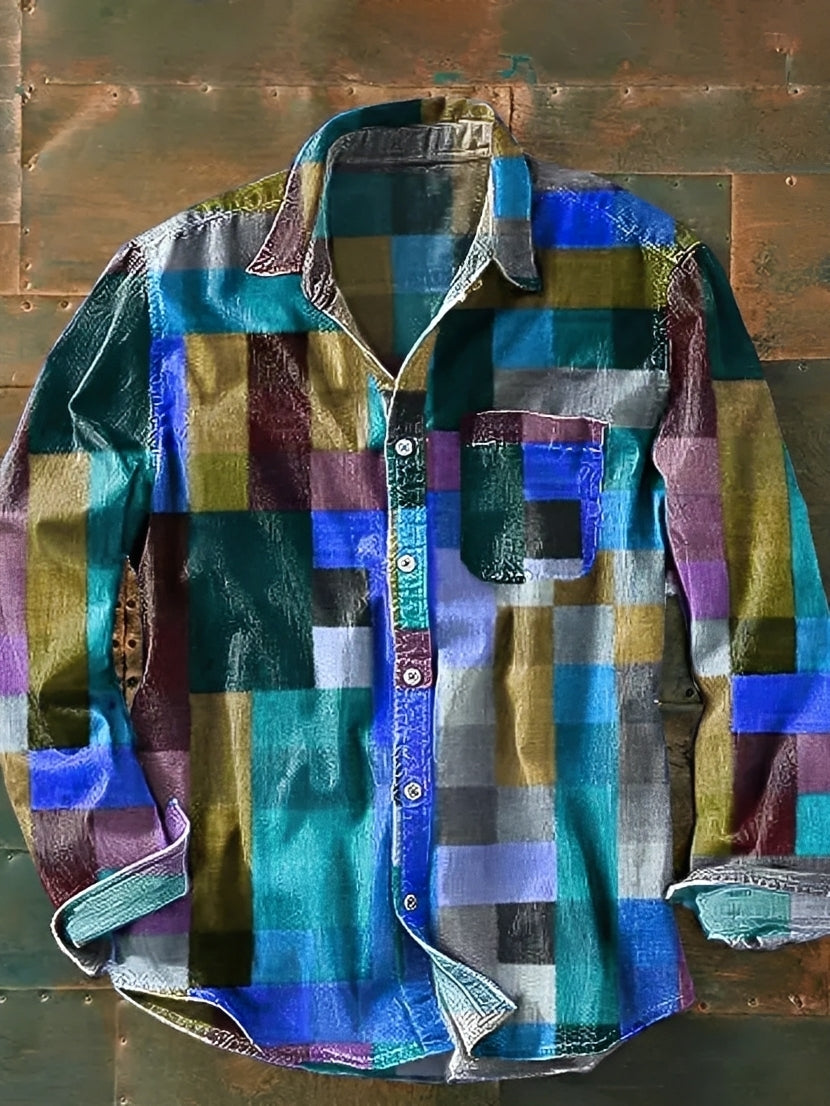 Charles – Men's long-sleeve shirt – Vibrant and retro