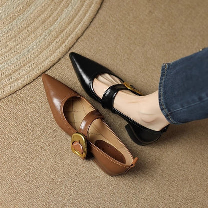 Teegan - Pointed Toe Low Heel Flats